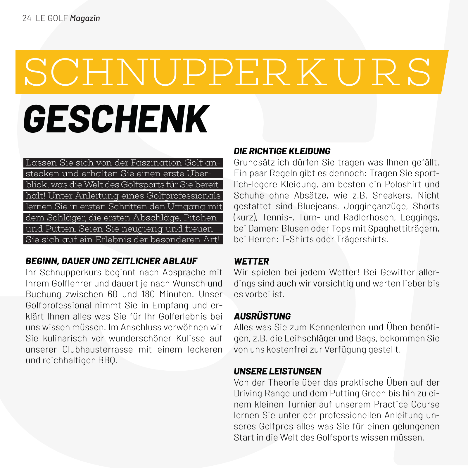 Vorschau LE GOLF Magazin Seite 24