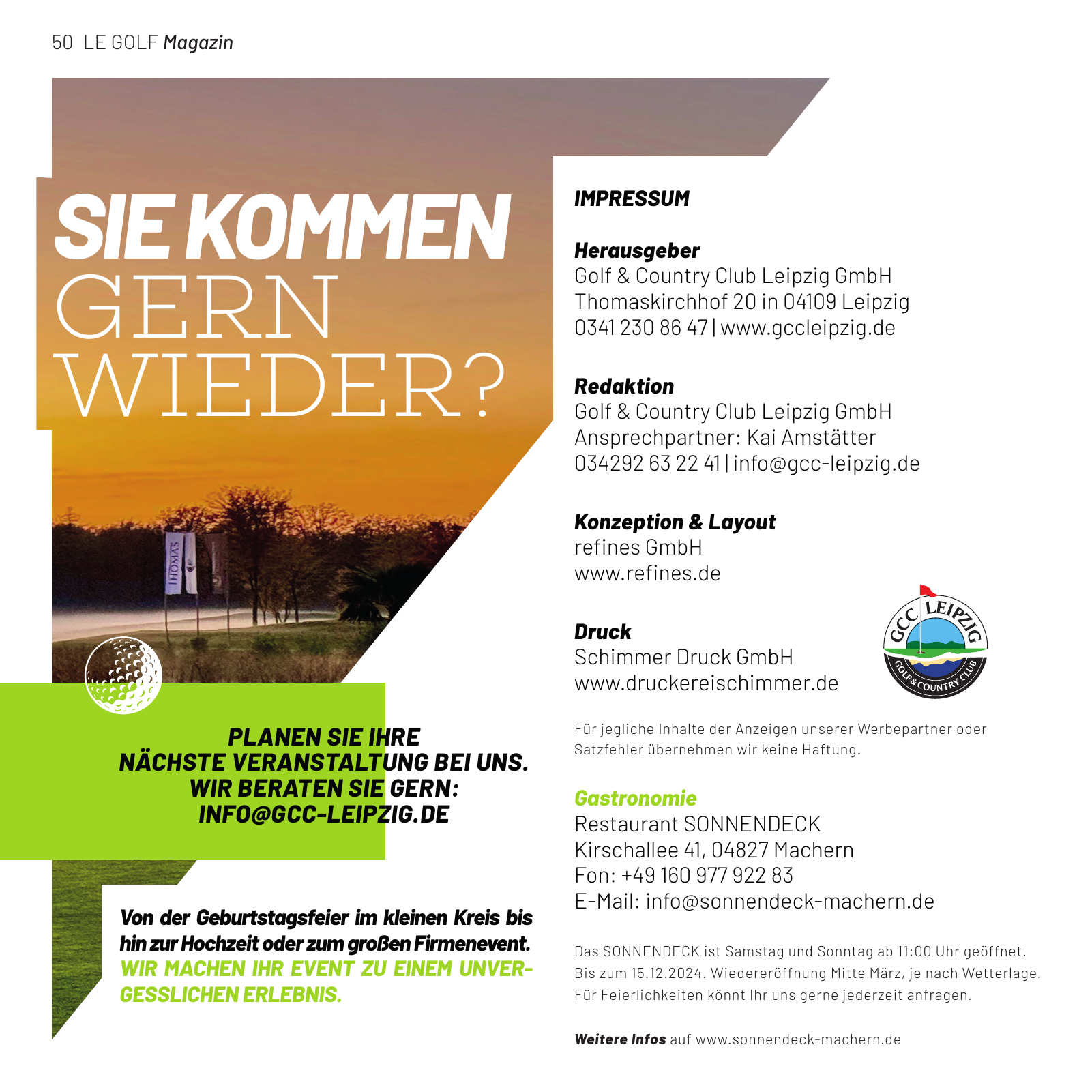 Vorschau LE GOLF Magazin Seite 50